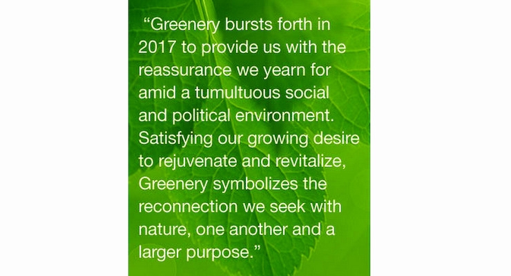 Greenery is Pantone’s Color of the Year 2017
