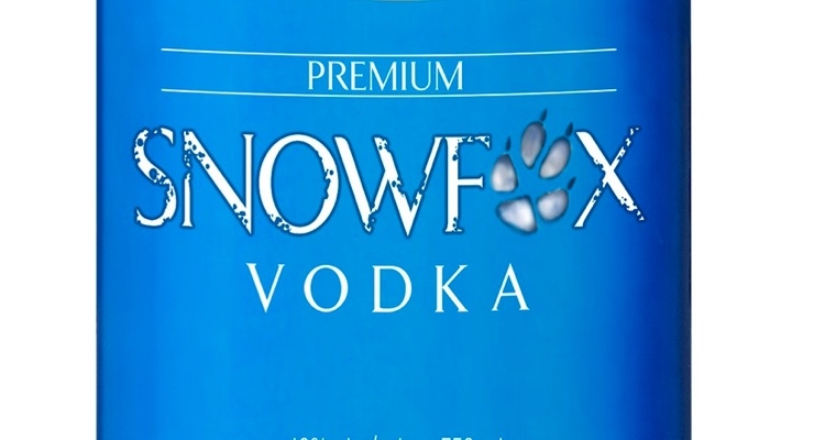 API cold foil makes SnowFox vodka icy cool