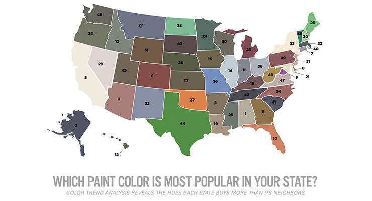 Color Trend Analysis from Behr Paint Reveals Paint Color Popularity by State