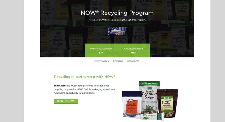 NOW Launches Free Flexible Packaging Recycling Program through TerraCycle
