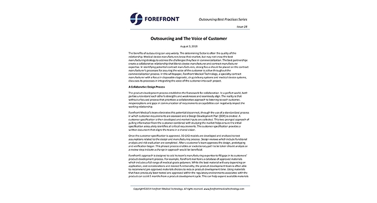 Outsourcing and the Voice of the Customer