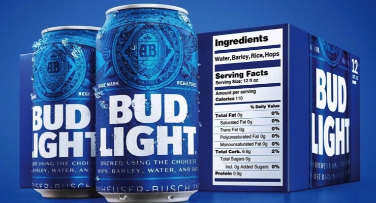 Bud Light debuts large nutrition label