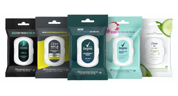 Unilever Launches Deodorant Wipes