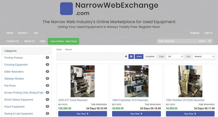 Companies To Watch:  NarrowWebExchange.com