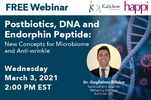 Postbiotics, DNA and Endorphin Peptide: New Concepts for Microbiome and Anti-Wrinkle