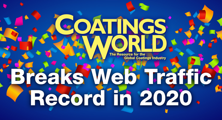 Coatings World Reaches 975,000 Visits in 2020