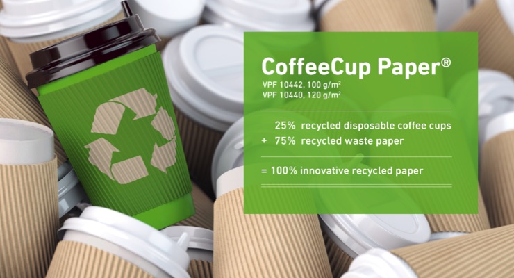 VPF adhesive material gives coffee cups second life