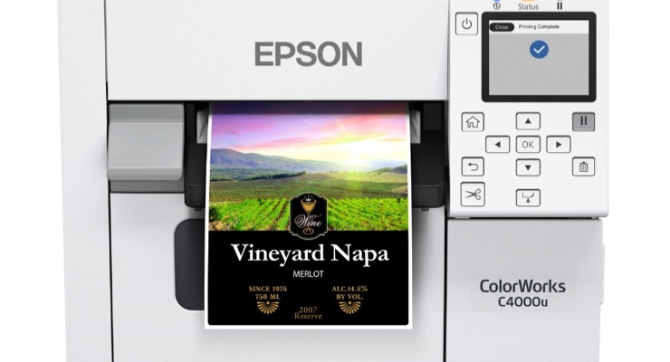 Epson now shipping ColorWorks C4000 inkjet label printer