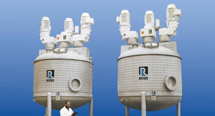 ROSS Offers 3000-Gallon Multi-Shaft Mixers