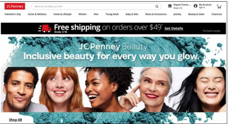 Beauty Takes Over JCPenney’s Homepage
